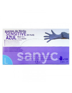 PAQUETE DE 100 GUANTES NITRILO SENSITIVE S/P  T-G P-100 EXAMEN SANICEN GU105