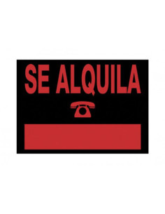 CARTEL "SE ALQUILA" 350X250 MM PVC NEGRO ARCHIVO 2000 6168 NE