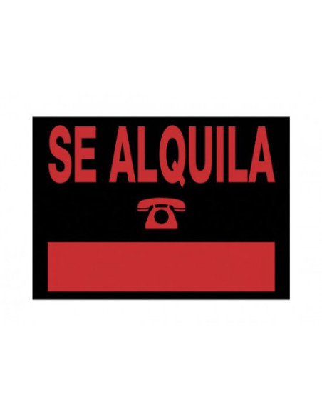 CARTEL "SE ALQUILA" 350X250 MM PVC NEGRO ARCHIVO 2000 6168 NE CARTEL "SE ALQUILA" 350X250 MM PVC NEGRO ARCHIVO 2000 6168 NE