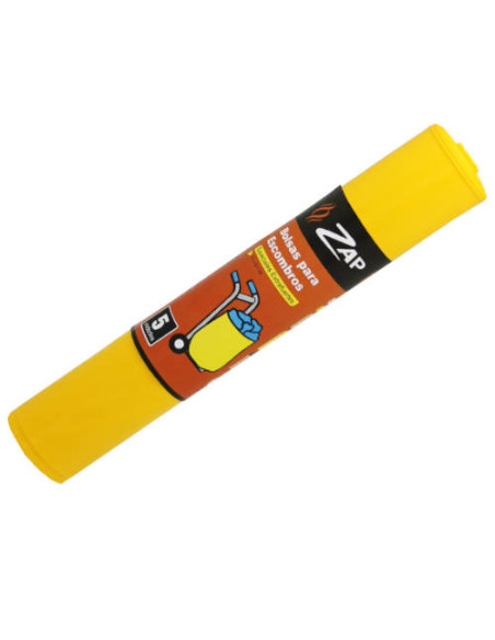 ROLLO 5 UNIDADES BOLSA BASURA AMARILLO ESPECIAL ESCOMBROS 50 LITROS ZAP 320392