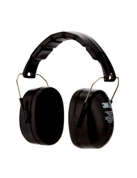 CASCOS OREJERAS ACOLCHADAS CON DIADEMA PLEGABLE PROTECCION AUDITIVA PELTOR 90563E-1 SNR-30DB NEGRO 3M 7100333470