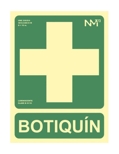 CARTEL SEÑAL "BOTIQUÍN" 224X300 PVC VERDE ARCHIVO 2000 6170-05H VE CARTEL SEÑAL "BOTIQUÍN" 224X300 PVC VERDE ARCHIVO 2000 6170-05H VE