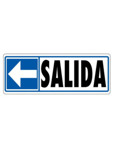 CARTEL SEÑAL "SALIDA (IZQUIERDA)" 175X65 PVC GRIS ARCHIVO 2000 6177-05 GS