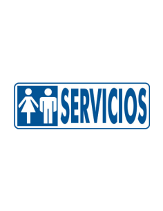 CARTEL SEÑAL "SERVICIOS" 175X65 PVC GRIS ARCHIVO 2000 6177-00 GS