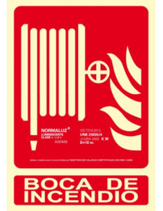 CARTEL SEÑAL "BOCA DE INCENDIO" 210X300 PVC ROJO ARCHIVO 2000 6171-03H RJ