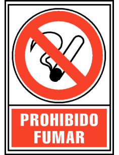 CARTEL SEÑAL PROHIBIDO FUMAR 210X297MM PVC ROJO ARCHIVO2000 6174-02 RJ