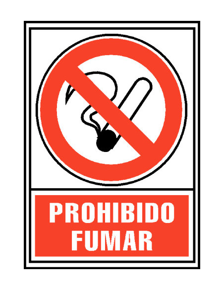 CARTEL SEÑAL PROHIBIDO FUMAR 210X297MM PVC ROJO ARCHIVO2000 6174-02 RJ