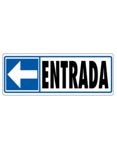 CARTEL SEÑAL "ENTRADA (IZQUIERDA)" 175X65 PVC GRIS ARCHIVO 2000 6177-08 GS