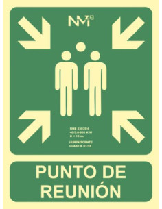 CARTEL SEÑAL "PUNTO DE REUNIÓN" 224X300 PVC VERDE ARCHIVO 2000 6170-07H VE