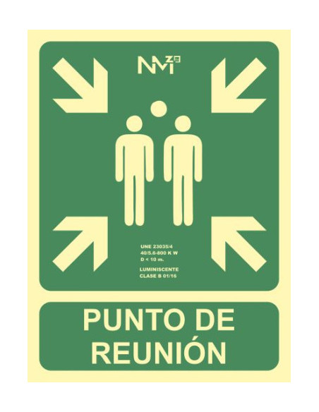 CARTEL SEÑAL "PUNTO DE REUNIÓN" 224X300 PVC VERDE ARCHIVO 2000 6170-07H VE CARTEL SEÑAL "PUNTO DE REUNIÓN" 224X300 PVC VERDE ARCHIVO 2000 6170-07H VE