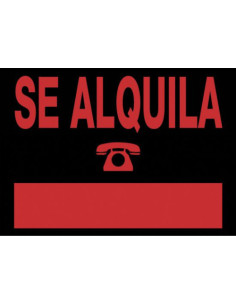 CARTEL "SE ALQUILA" 700X500 MM PVC NEGRO ARCHIVO 2000 6161 NE