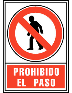 CARTEL SEÑAL PROHIBIDO EL PASO 210X297MM PVC ROJO ARCHIVO2000 6174-05 RJ