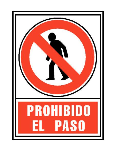 CARTEL SEÑAL PROHIBIDO EL PASO 210X297MM PVC ROJO ARCHIVO2000 6174-05 RJ