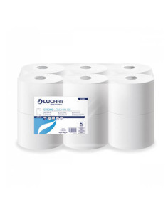 PAQUETE 12 ROLLOS HIGIENICO INDUSTRIAL STRONG L-ONE MINI LUCART CE659