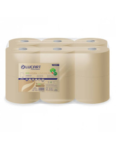 PAQUETE 12 ROLLOS HIGIENICO INDUSTRIAL ECONATURAL L-ONE MINI LUCART CE658