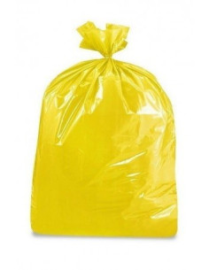 CAJA 30 ROLLOS DE 10 BOLSAS DE BASURA FUERTES 85X105 AMARILLO FORTPLAS BB418