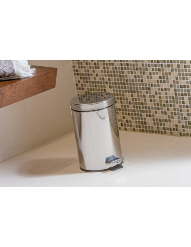 PAPELERA ACERO CON PEDAL 12L PULL IMPORT DP412