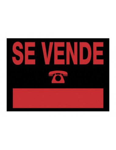 CARTEL "SE VENDE" 500X350 MM PVC NEGRO ARCHIVO 2000 6165 NE