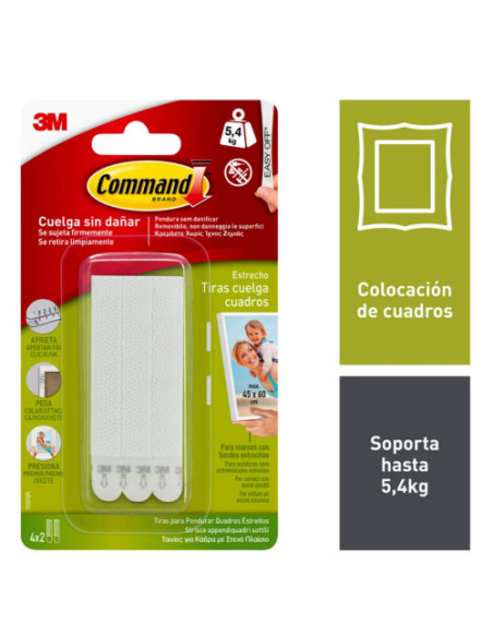 BLISTER TIRAS ADHESIVAS ESTRECHAS PARA CUADROS HASTA 5