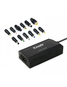 TOOQ CARGADOR UNIVERSAL MULTITENSION 100W PARA CASA COCHE Y AVION 12 CONECTORES (TQLC-100BS01M)