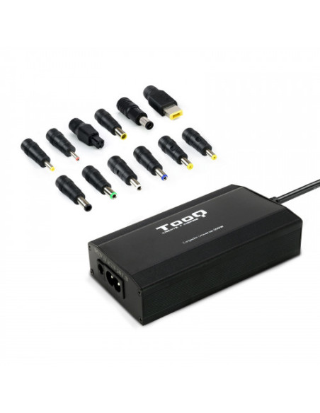 TOOQ CARGADOR UNIVERSAL MULTITENSION 100W PARA CASA COCHE Y AVION 12 CONECTORES (TQLC-100BS01M)
