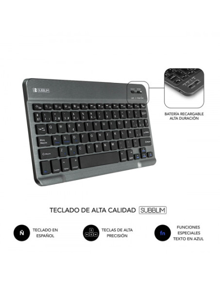 FUNDA CON TECLADO KEYTAB PRO BLUETOOTH 10,1" RED