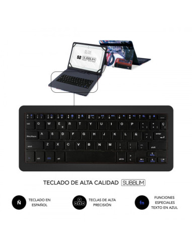 FUNDA CON TECLADO MICRO USB - USB C KEYTAB USB...