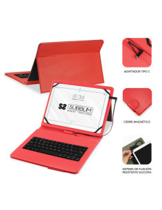 FUNDA CON TECLADO MICRO USB - USB C KEYTAB PRO USB 10 2