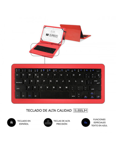 FUNDA CON TECLADO MICRO USB - USB C KEYTAB PRO...