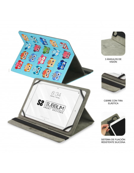 FUNDA TABLET UNIVERSAL TRENDY CASE OWLS 10.1