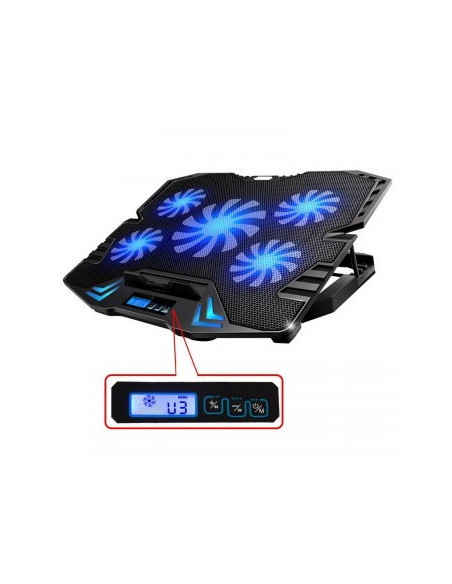 EWENT BASE DE REFRIGERACION PARA PORTATILES HASTA 17" CON 5 VENTILADORES SILENCIOSO + 2 PUERTOS USB + 5 VELOCIDADES DEL VENTILAD
