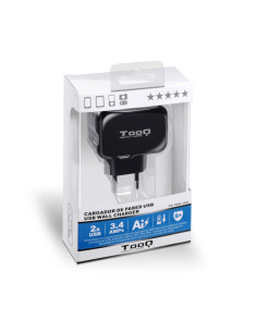 TOOQ CARGADOR DE PARED USB 2xUSB 3.4 AI-TECH NEGRO