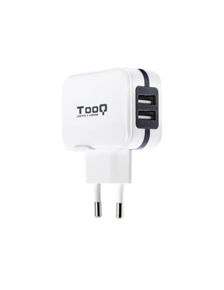 TOOQ CARGADOR TABLET/ SMARTPHONE TQWC-1S02WT. DE PARED. 2 x USB 5V 3.4 A TOTAL. AI TECH. BLANCO