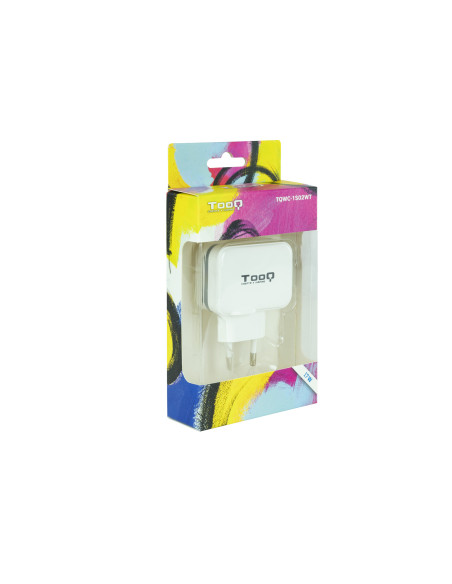 TOOQ CARGADOR TABLET/ SMARTPHONE TQWC-1S02WT. DE PARED. 2 x USB 5V 3.4 A TOTAL. AI TECH. BLANCO