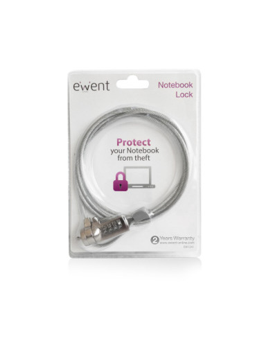 EWENT CABLE SEGURIDAD PARA PORTATIL. 1,5M CON...
