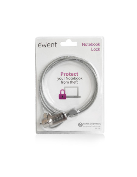 EWENT CABLE SEGURIDAD PARA PORTATIL. 1,5M CON CANDADO (EW1241)