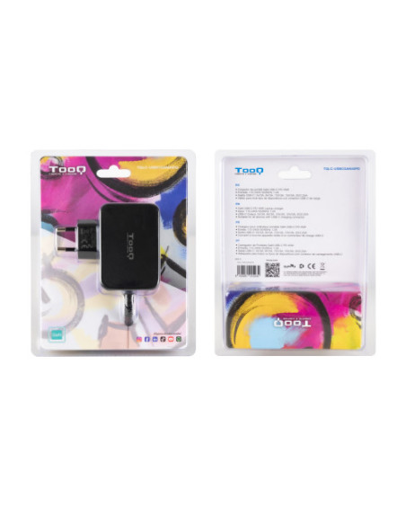 TOOQ CARGADOR PORTÁTIL GAN USB-C PD 45W, NEGRO