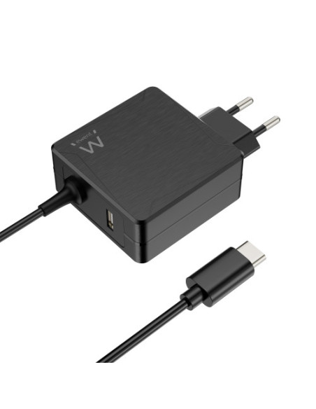 EWENT CARGADOR USB-C CON PUERTO PD (POWER DELIVERY) 65W CON PUERTO EXTRA USB-A