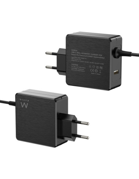 EWENT CARGADOR USB-C CON PUERTO PD (POWER DELIVERY) 65W CON PUERTO EXTRA USB-A