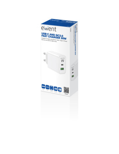 EWENT CARGADOR RÁPIDO USB-C / QC 3.0 / 30W