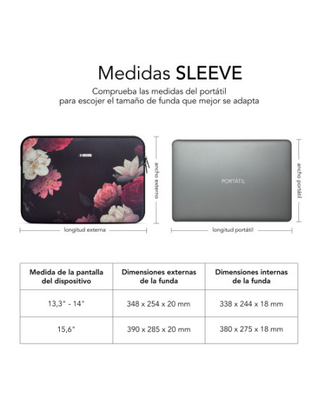 TRENDY SLEEVE NEO FLOWERS 15,6"