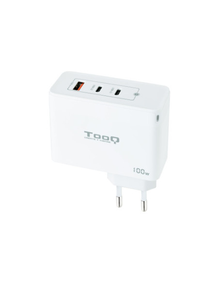 TOOQ CARGADOR DE PARED GaN 2xUSB-C/PD + USB-A/QC 100W