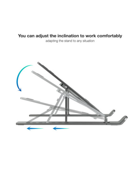TOOQ SOPORTE ELEVADOR ALUMINIO PLEGABLE PORTÁTILES GRIS