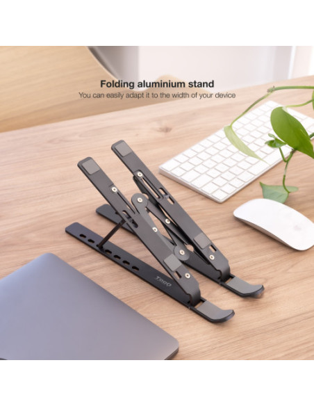 TOOQ SOPORTE ELEVADOR ALUMINIO PLEGABLE PORTÁTILES GRIS