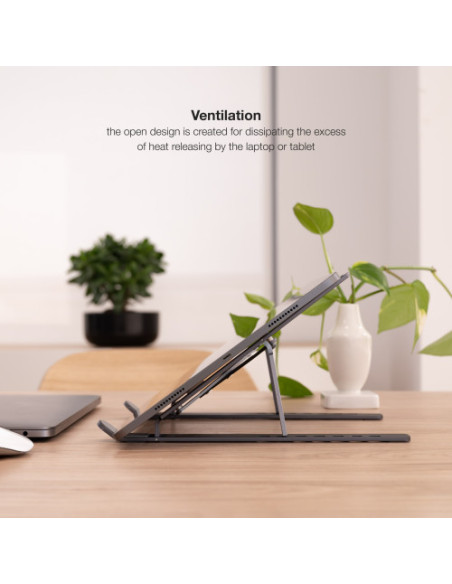 TOOQ SOPORTE ELEVADOR ALUMINIO PLEGABLE PORTÁTILES GRIS