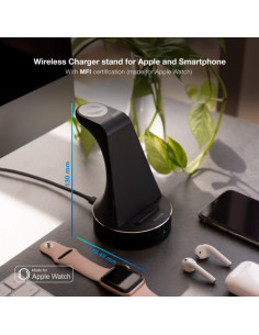 TOOQ SOPORTE BASE DE CARGA INALÁMBRICA PARA APPLE WATCH Y IPHONE/SMARTPHONE 2