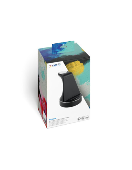 TOOQ SOPORTE BASE DE CARGA INALÁMBRICA PARA APPLE WATCH Y IPHONE/SMARTPHONE, NEGRO