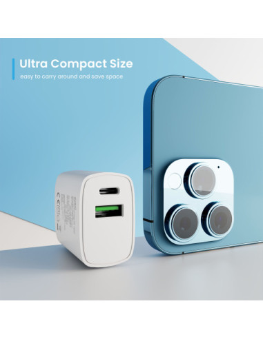 EWENT CARGADOR RAPIDO Q3 DE 20W USB-C Y USB-A