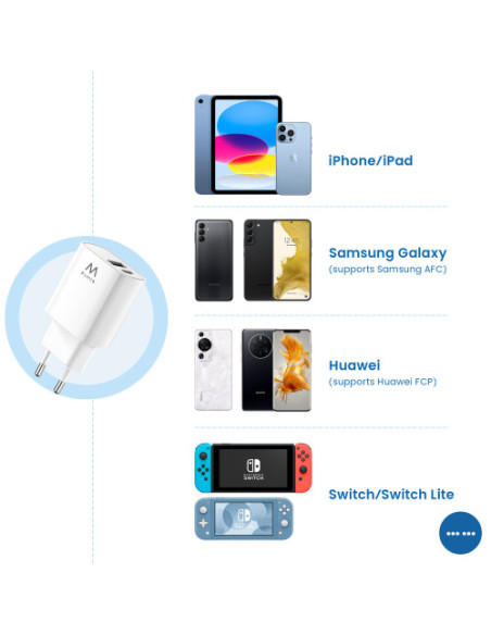 EWENT CARGADOR RAPIDO Q3 DE 20W USB-C Y USB-A