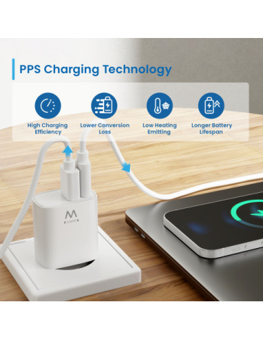 EWENT CARGADOR RAPIDO Q3 DE 20W USB-C Y USB-A